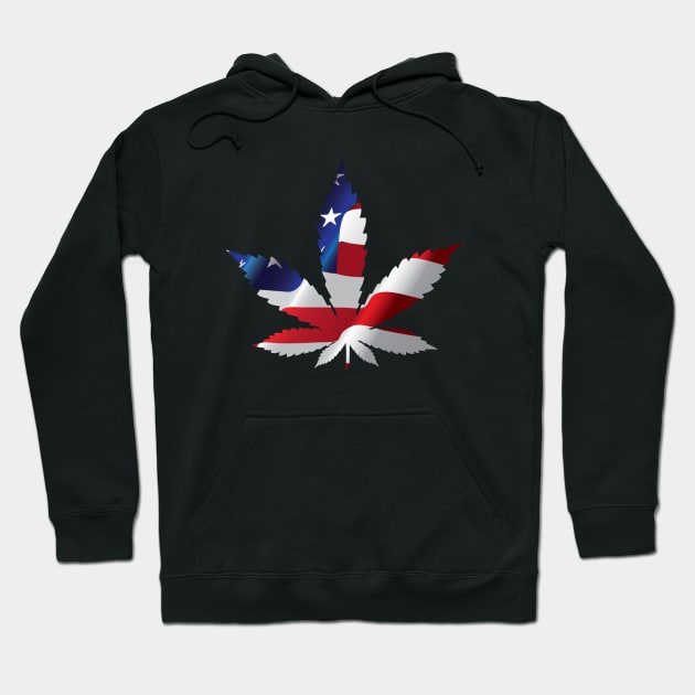 America Marijuana Leaf Hoodie by evermedia